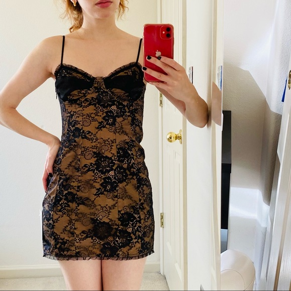 For Love & Lemons Black Strappy Lace Mini Dress XS - Picture 5 of 5
